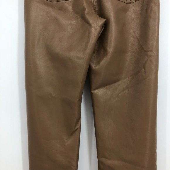 Aritzia Wilfred the Melina Vegan leather tan / camel pants size 6 - Picture 10 of 16